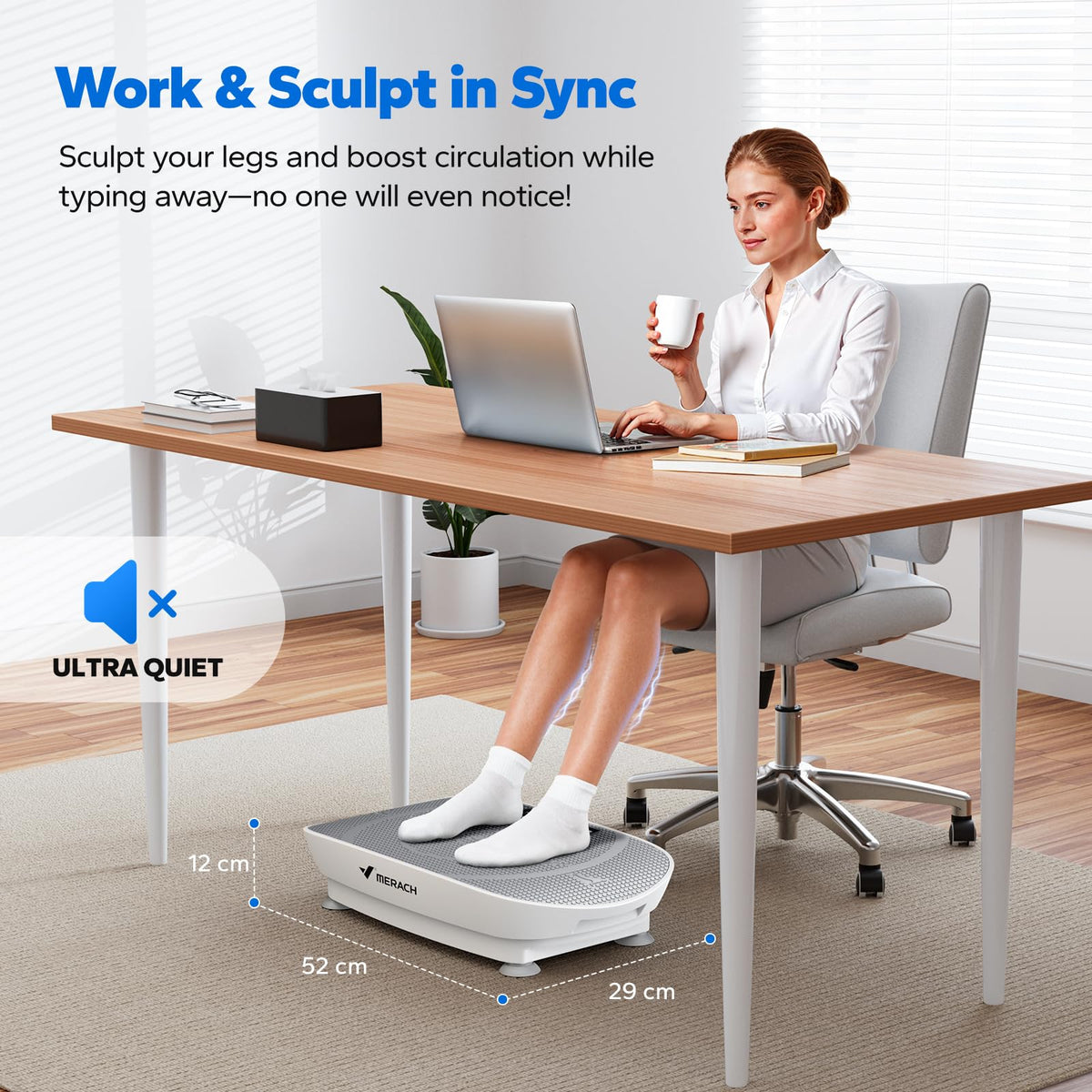 Compact Vibration Plate Exercise Machine with LED Display & Remote