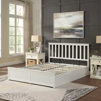 Selena Double Ottoman Bed Frame, Slatted Headboard, White thumbnail 6