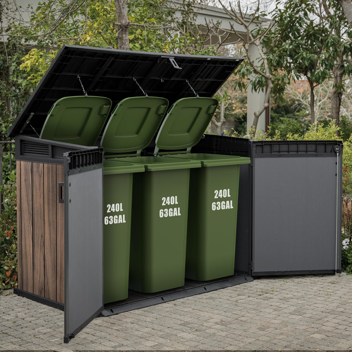Keter 2020 L Large Outdoor Horizontal Storage Shed with Lockable Doors — image 8