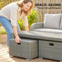 Outsunny 7 Seater Rattan Garden Furniture Set with Reclining Chairs thumbnail 4