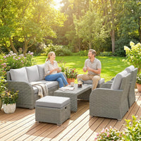Outsunny 7 Seater Rattan Garden Furniture Set with Reclining Chairs thumbnail 8