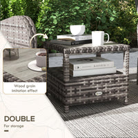 3-Piece Rattan Garden Bistro Set with Reclining Chairs & Coffee Table thumbnail 5