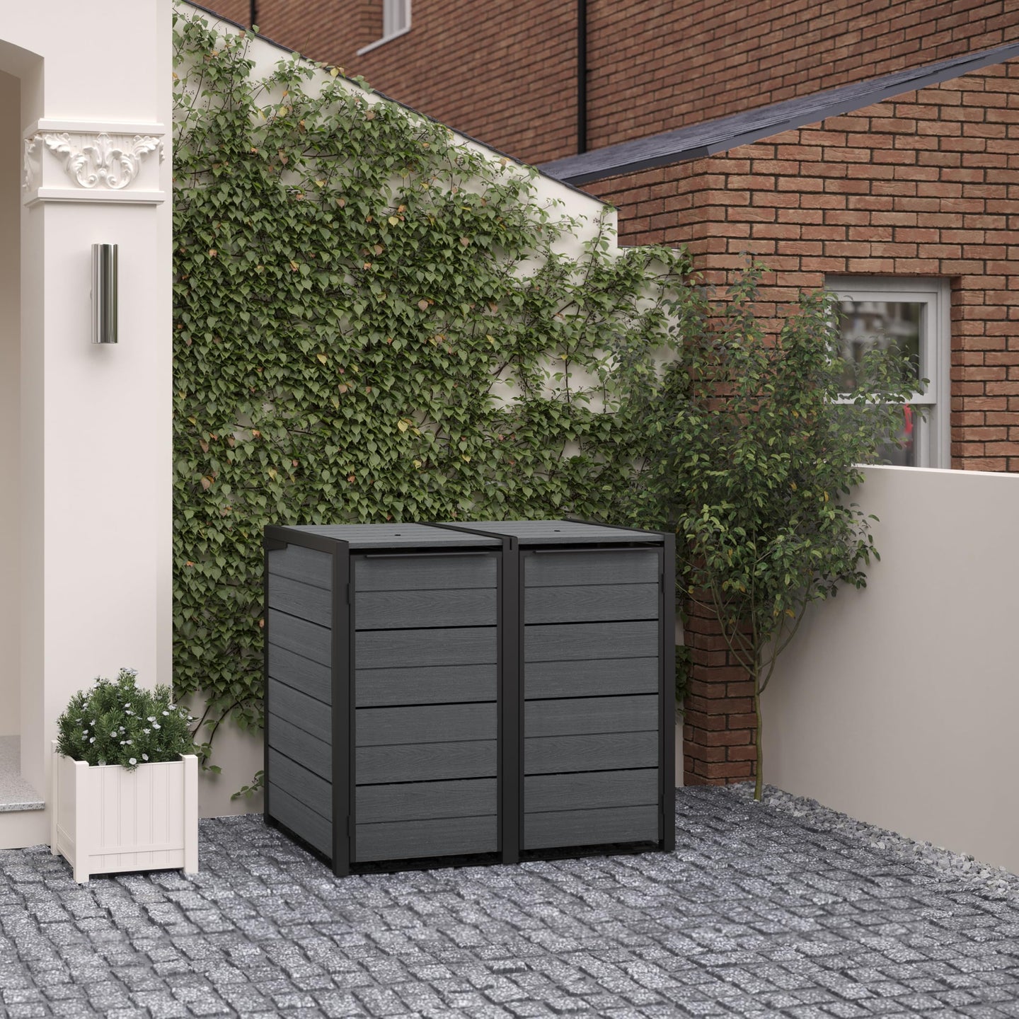 Keter Double 480 L Weatherproof Wheelie Bin Storage Unit — image 2