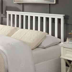 Selena Double Ottoman Bed Frame, Slatted Headboard, White — image 10