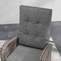3-Piece Rattan Garden Bistro Set with Reclining Chairs & Coffee Table thumbnail 9