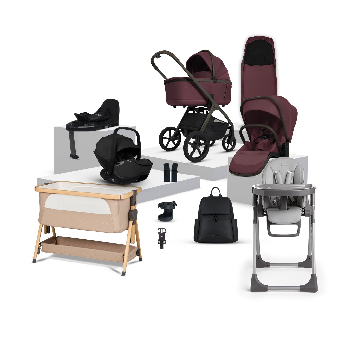 Silver Cross Cove 360 Pushchair Travel System Damson