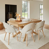 Amelia Whitewash Dining Table Set - 6 Seater - Marilyn Boucle Dining Chairs - Whitewash Legs thumbnail 1