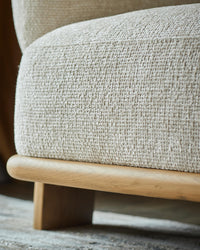 Florence natural fabric with light wood 3 seater sofa thumbnail 4