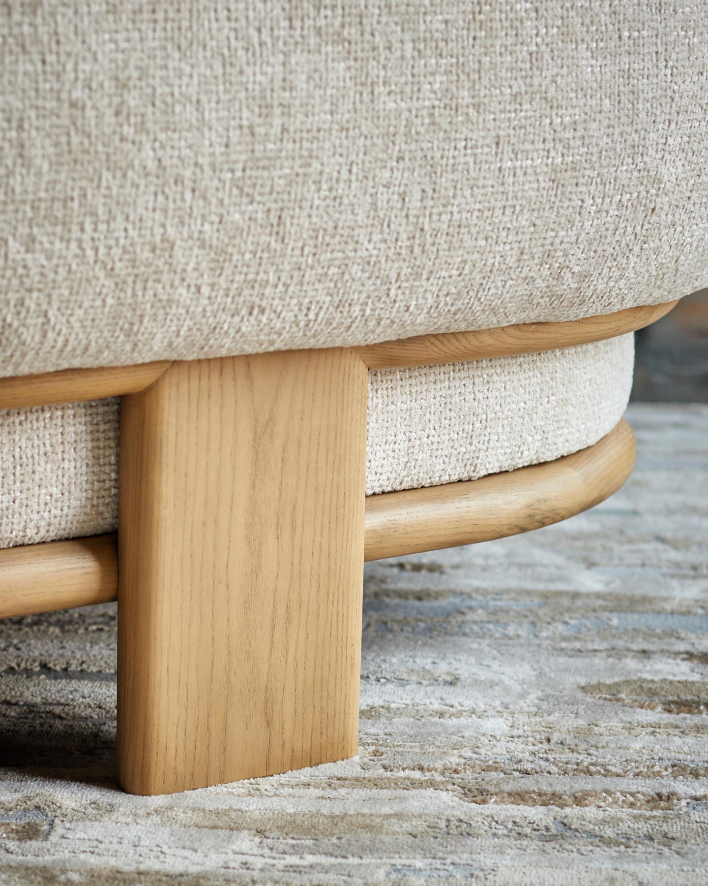 Florence natural fabric with light wood 3 seater sofa — image 7
