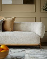 Florence natural fabric with light wood 3 seater sofa thumbnail 8