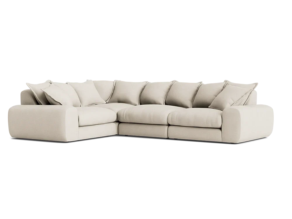 Wodge Modular Corner Sofa - Large Left Hand - Twill - Whipped Cream - White