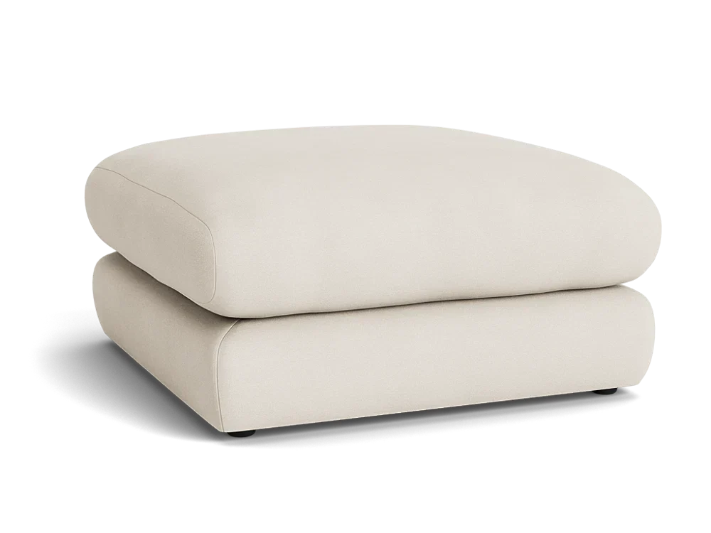 Wodge Footstool - Medium Square - Twill - Whipped Cream - White