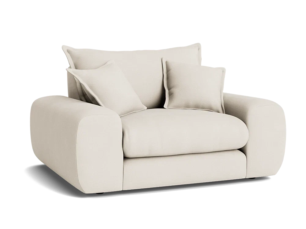Wodge Love Seat - Loveseat - Twill - Whipped Cream - White