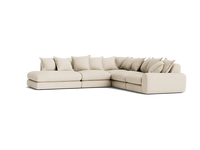 Wodge Modular Chaise Corner Sofa - Large Right Hand - Slubby - Whipped Cream - White thumbnail 1