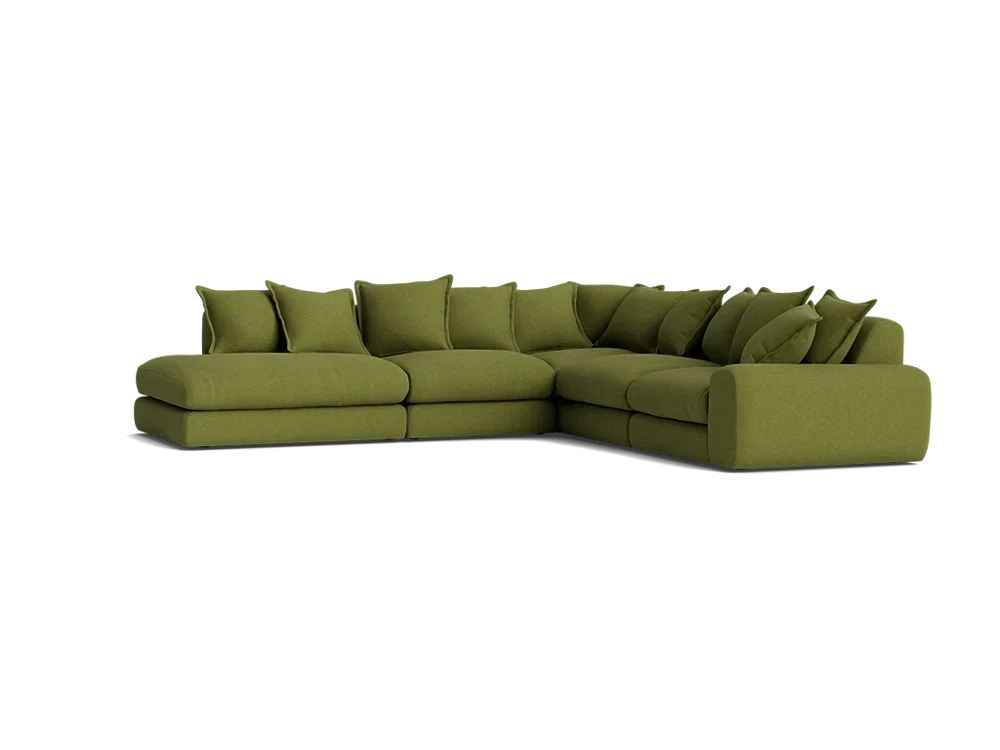 Wodge Modular Chaise Corner Sofa - Large Right Hand - Slubby - Whipped Cream - White — image 2