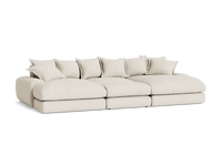 Wodge Chaise Movie Sofa - Cinema - Twill - Whipped Cream - White thumbnail 1