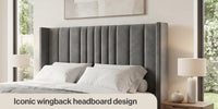 PSCL Beds Manhattan Bed Frame, Luxury Wingback Headboard thumbnail 12
