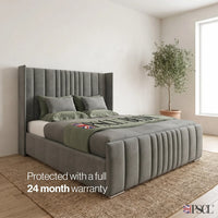 PSCL Beds Manhattan Bed Frame, Luxury Wingback Headboard thumbnail 7