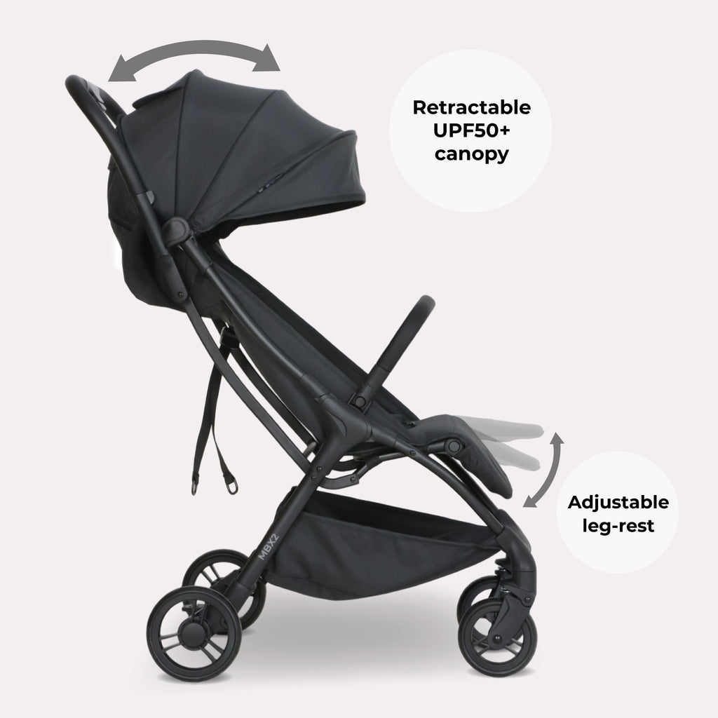 My Babiie MBX2 Compact Stroller - Ultra Lightweight One-Hand Fold With Lie-Flat Seat For All Day Comfort — image 4