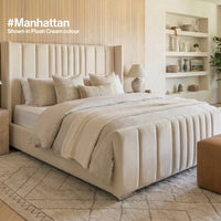 PSCL Beds Manhattan Bed Frame, Luxury Wingback Headboard thumbnail 11