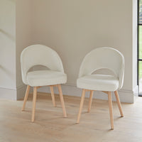Amelia Whitewash Dining Table Set - 6 Seater - Marilyn Boucle Dining Chairs - Whitewash Legs thumbnail 3
