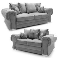 Milan Chesterfield Fabric 3 + 2 Seater Sofa Suite - Scatter Back thumbnail 1