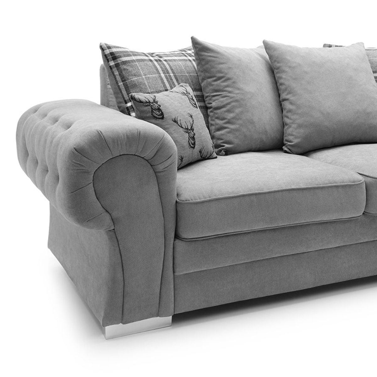Milan Chesterfield Fabric 3 + 2 Seater Sofa Suite - Scatter Back — image 9