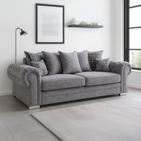 Milan Chesterfield Fabric 3 + 2 Seater Sofa Suite - Scatter Back thumbnail 2