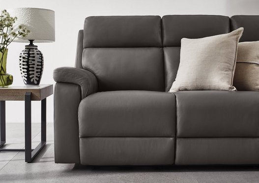 Raven Set of Two 3 Seater Leather Power Recliner Sofas — image 4