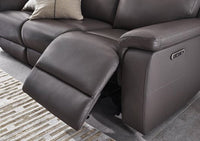 Raven Set of Two 3 Seater Leather Power Recliner Sofas thumbnail 5
