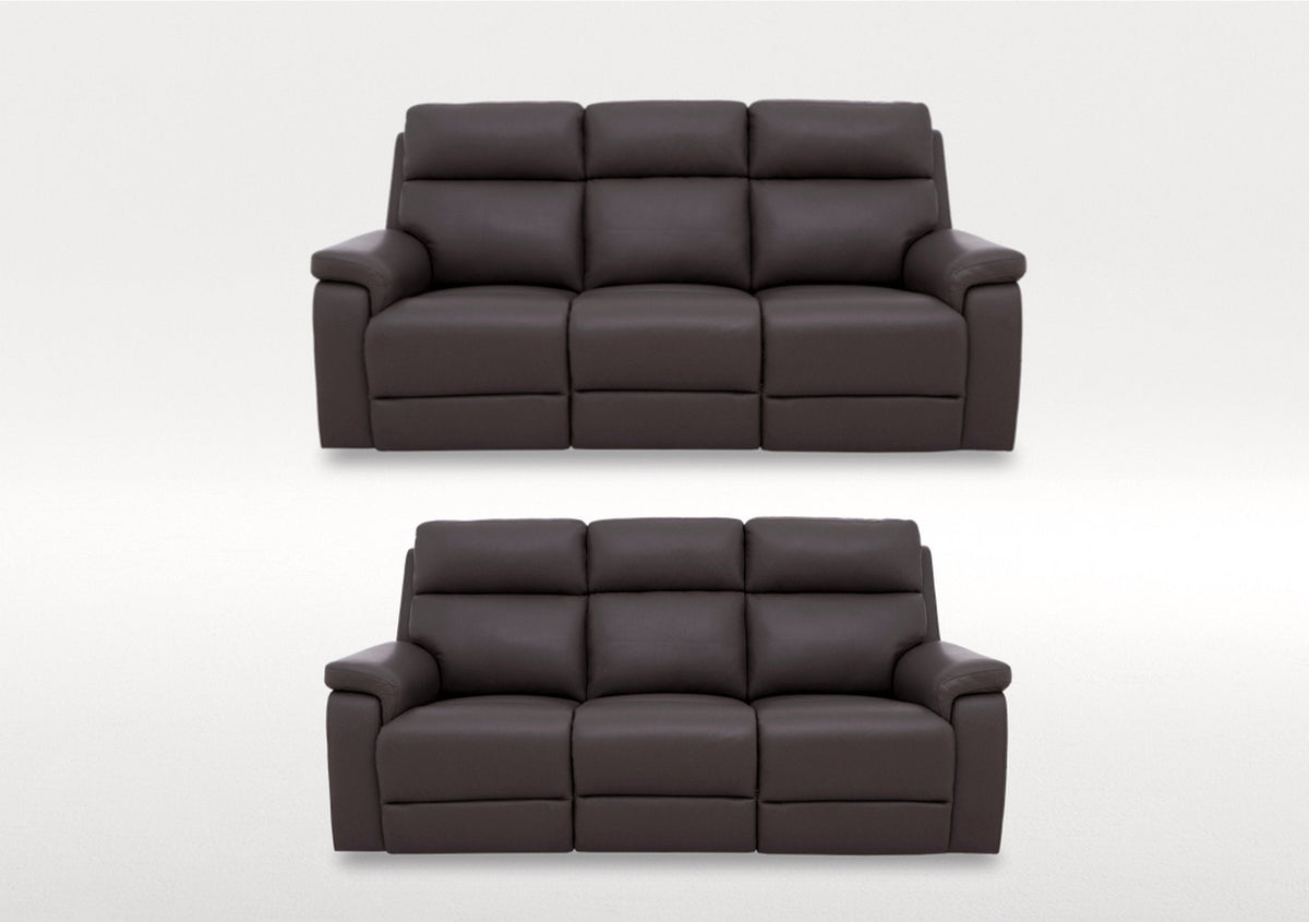 Raven Set of Two 3 Seater Leather Power Recliner Sofas — image 2