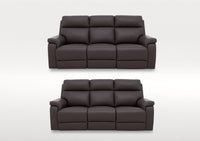 Raven Set of Two 3 Seater Leather Power Recliner Sofas thumbnail 2