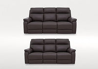 Raven Set of Two 3 Seater Leather Power Recliner Sofas thumbnail 1
