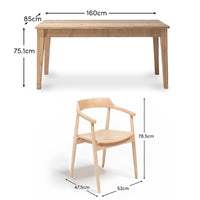 Raleigh Whitewash Dining Table Set - 6 Seater - Carter Whitewash Oak Dining Armchairs thumbnail 13