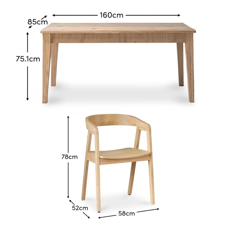 Raleigh Whitewash Dining Table Set - 6 Seater - Ella Whitewash Carver Chairs — image 13