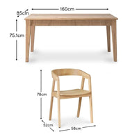 Raleigh Whitewash Dining Table Set - 6 Seater - Ella Whitewash Carver Chairs thumbnail 13