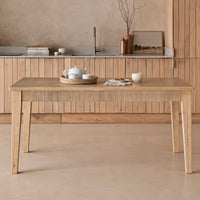 Raleigh Whitewash Oak Rectangular Dining Table Set - 6 Seater - Freya Sand Dining Chairs - Whitewash Oak Legs thumbnail 4