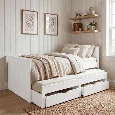 Sander 3ft Single Guest Bed Frame, Storage Drawers Trundle — image 10