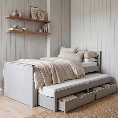 Sander 3ft Single Guest Bed Frame, Storage Drawers Trundle — image 7