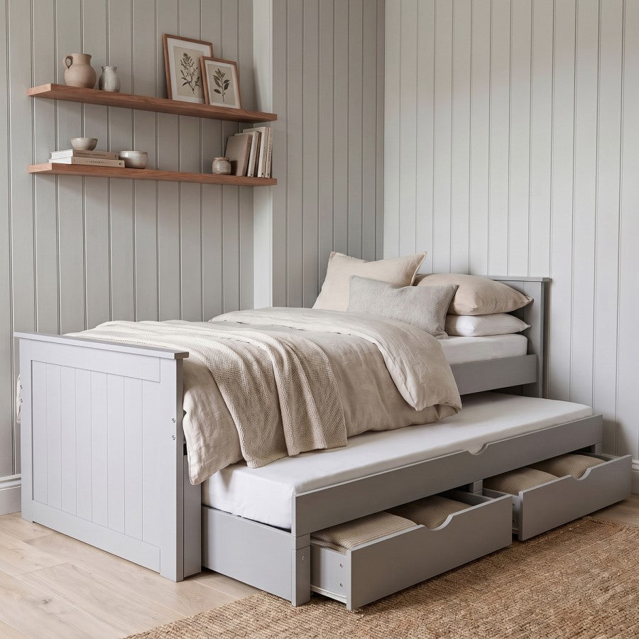 Sander 3ft Single Guest Bed Frame, Storage Drawers Trundle