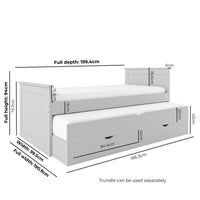Sander 3ft Single Guest Bed Frame, Storage Drawers Trundle thumbnail 3