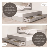 Sander 3ft Single Guest Bed Frame, Storage Drawers Trundle thumbnail 4