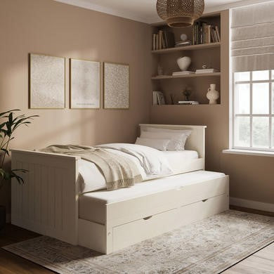 Sander 3ft Single Guest Bed Frame, Storage Drawers Trundle — image 9