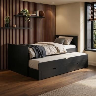 Sander 3ft Single Guest Bed Frame, Storage Drawers Trundle — image 8