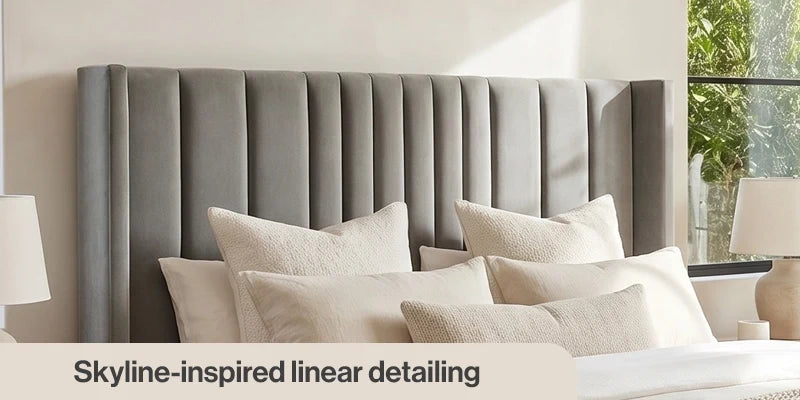 PSCL Beds Manhattan Bed Frame, Luxury Wingback Headboard — image 13