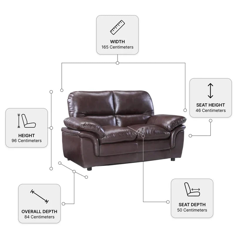 Verona Brown Leather 3+2 Seater Sofa Set Collection — image 2