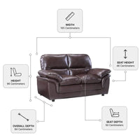 Verona Brown Leather 3+2 Seater Sofa Set Collection thumbnail 2