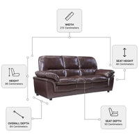 Verona Brown Leather 3+2 Seater Sofa Set Collection thumbnail 3