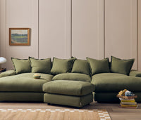 Wodge Chaise Movie Sofa - Cinema - Twill - Whipped Cream - White thumbnail 2