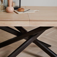 Amelia Whitewash Extendable Dining Table Set - 6 Seater - Freya Sand Carver Chairs - Black Legs thumbnail 4
